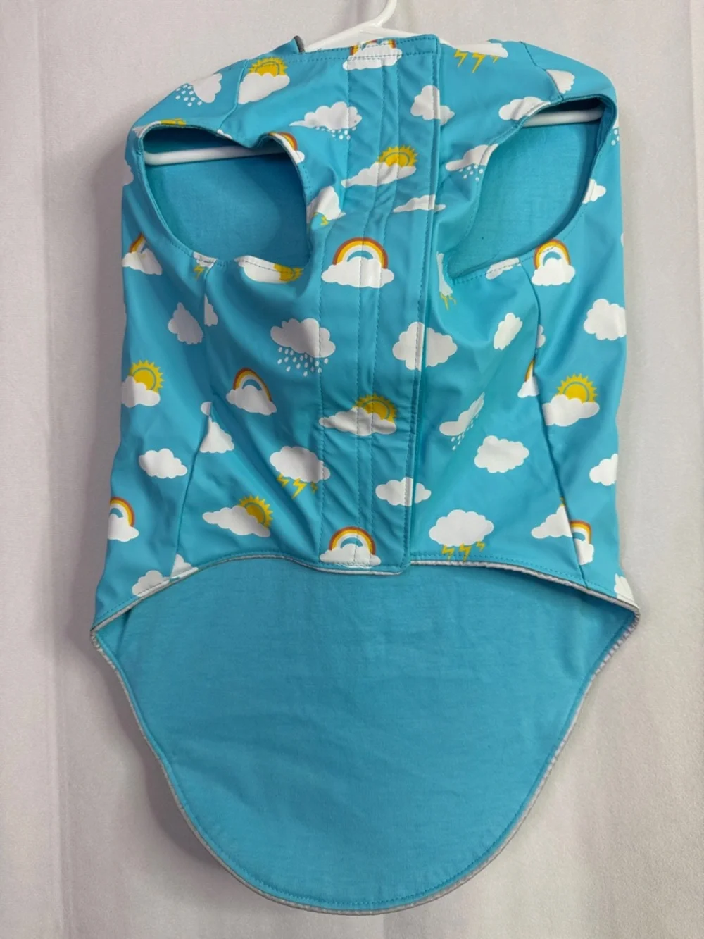 Blue Cloud & Rainbow Dog Raincoat - Brand Unspecified